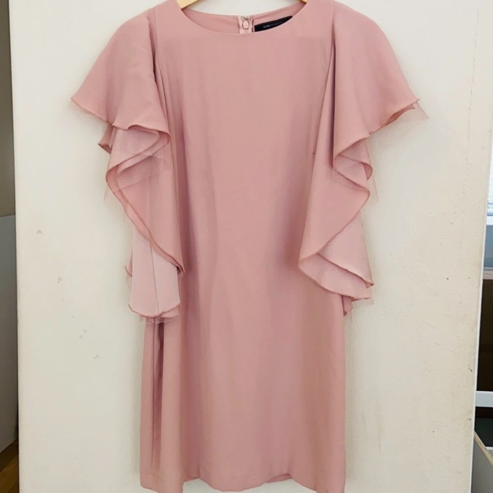 BCBG Max Azria Blush Flutter Sleeve Dress - Picture 3 of 6